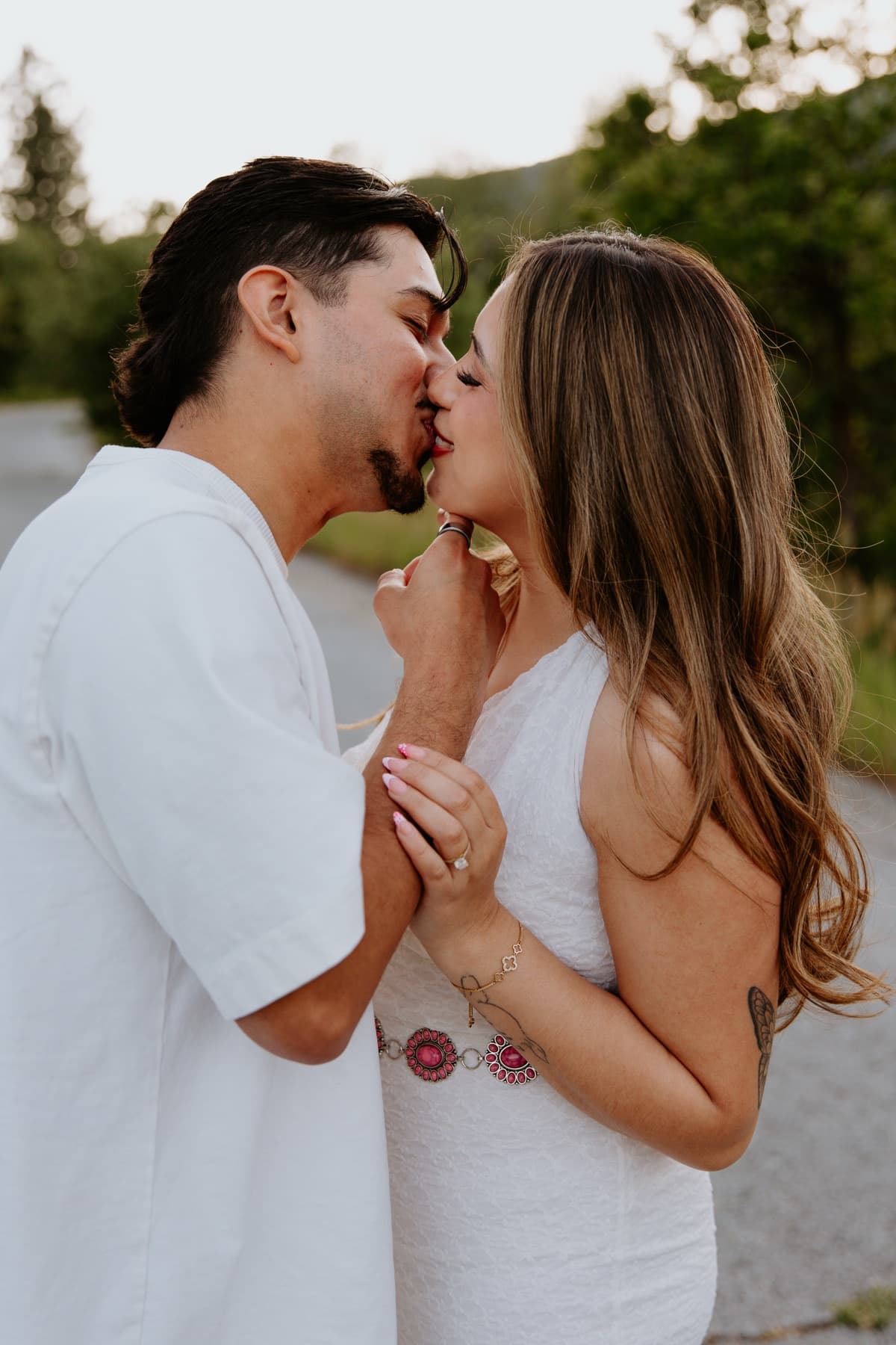 A kiss at golden hour